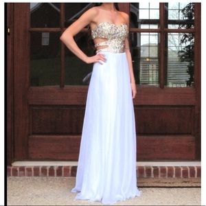PRICE DROP! La Femme Strapless Cut-Out Prom Dress